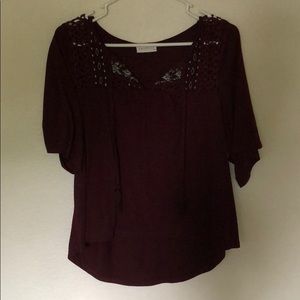 High low burgundy top